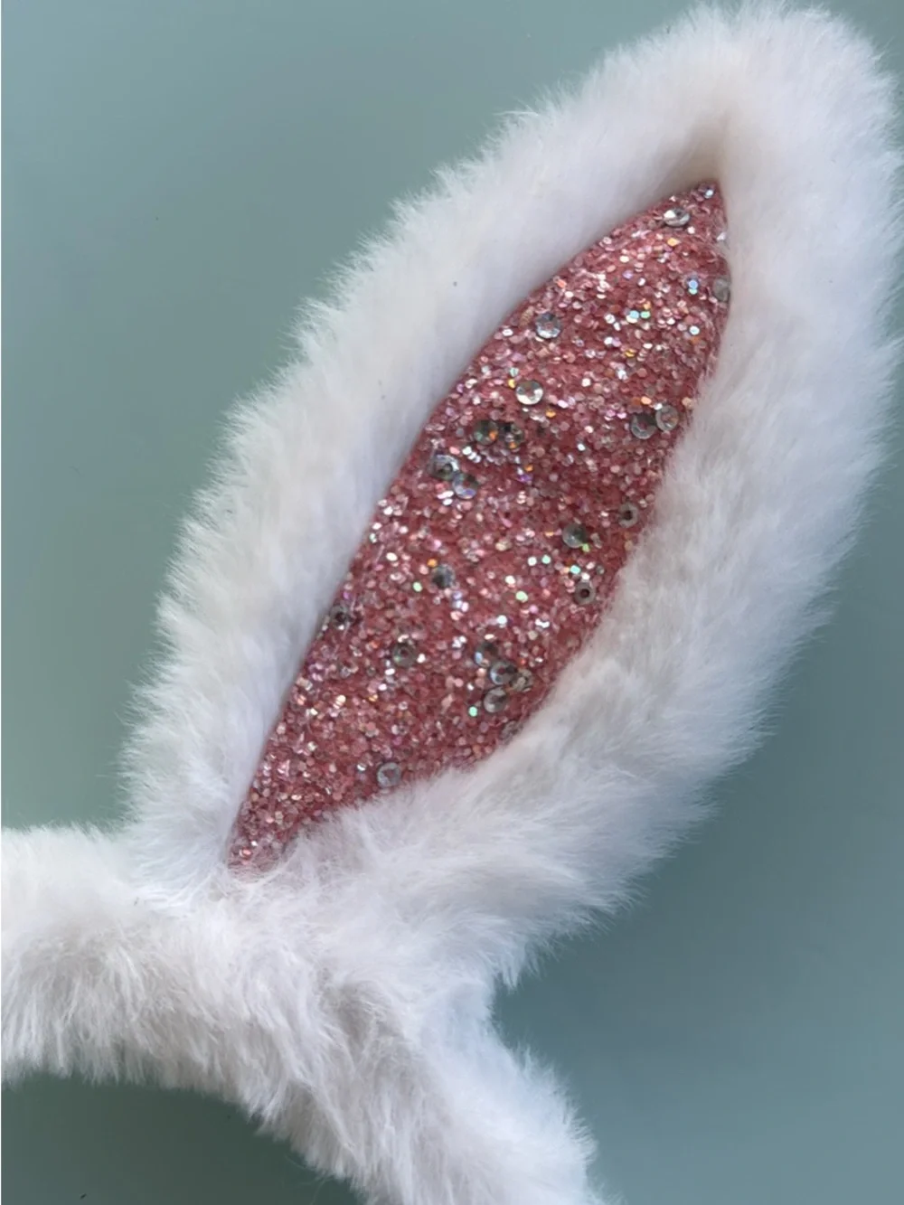 Sparkly Pink Sequin Bunny Ear Headband